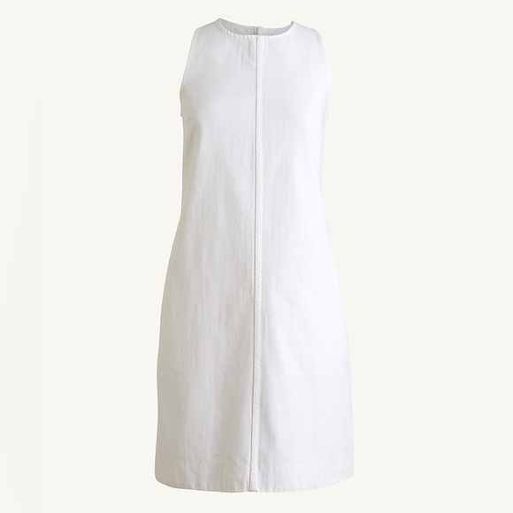 J. Crew Denim Seamed Shift Dress in White Size 0 - Picture 1 of 11